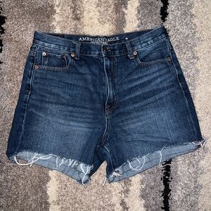 AE High Wasted Denim Shorts Dark Indigo